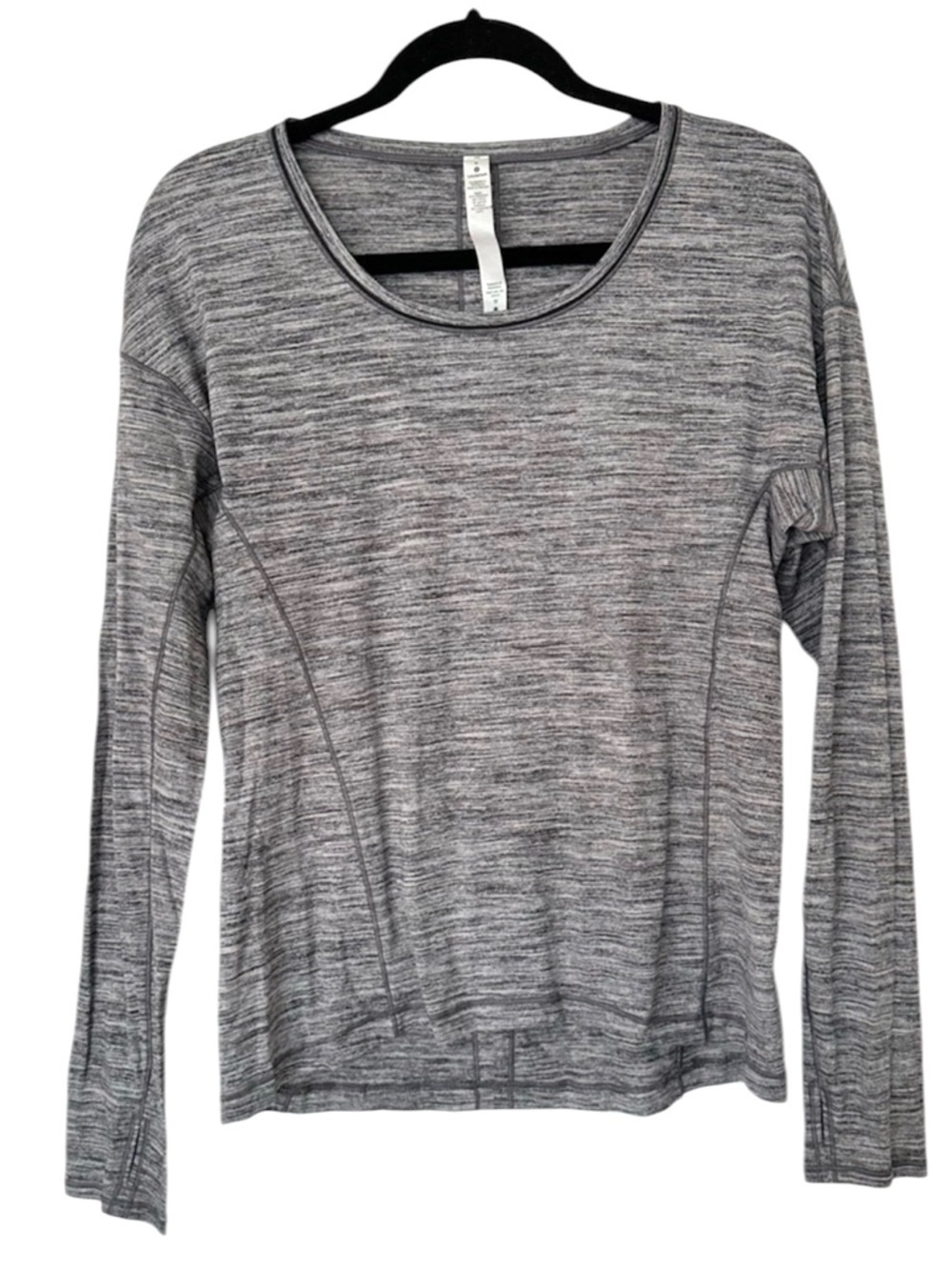 Lululemon Space Dye Long Sleeve Lightweight Top Womens 6 Gray